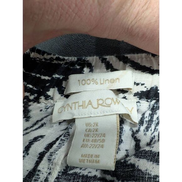 Cynthia Rowley Tropical Print Linen Shorts Women's 2X - Picture 3 of 4